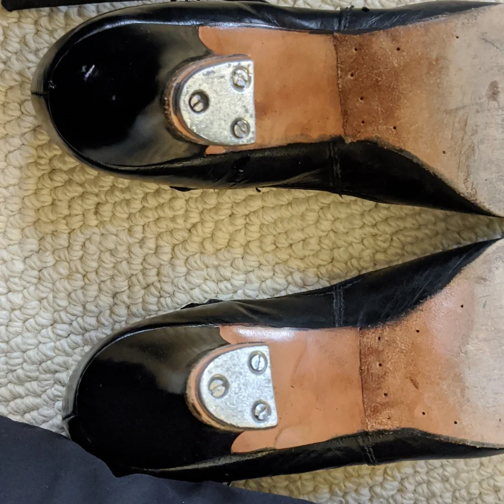 Sz 8 Tap Shoes, Black, Jingle Taps - Picture 5 of 8